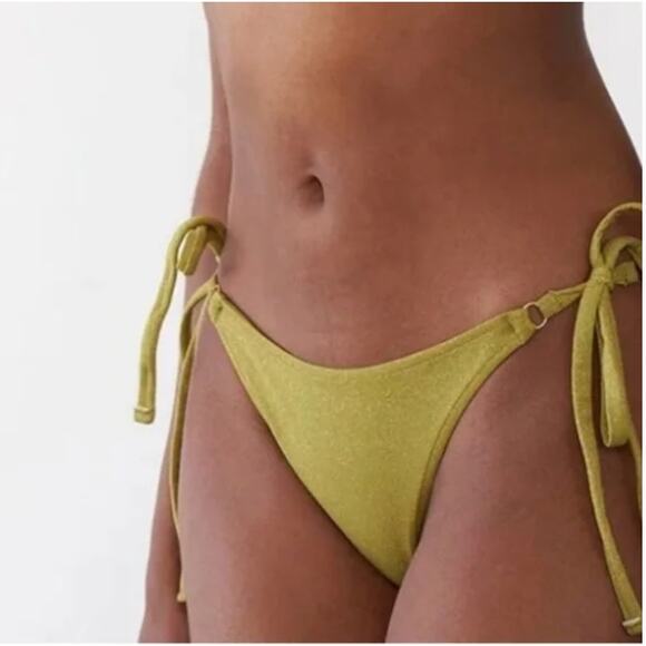 Revel Rey Swim Bottoms Womens X Small Victorias‎ Yellow Side Tie Bikini - Picture 1 of 7